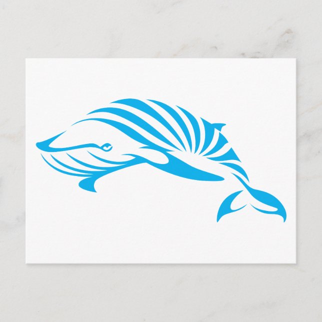 Carte Postale Baleine bleue en style Dessin de souhait (Devant)
