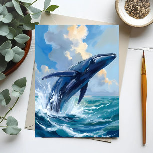 Carte Postale Baleine bleue Océan Animal