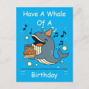 Carte Postale Baleine d'anniversaire chantante