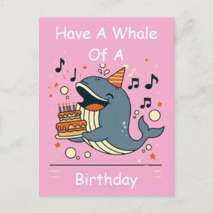 Carte Postale Baleine d'anniversaire chantante