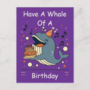 Carte Postale Baleine d'anniversaire chantante