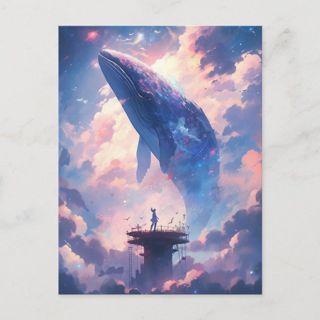 Carte Postale Baleine Dans Le Ciel L'Art Imaginaire (Devant)