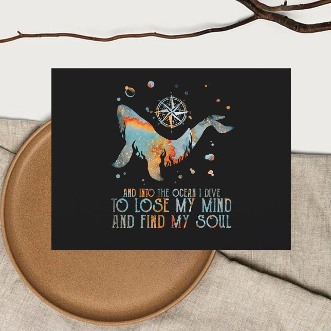 Carte Postale Baleine Dans L'Océan Je Plonge Pour Perdre Mon Esp (Créateur téléchargé)