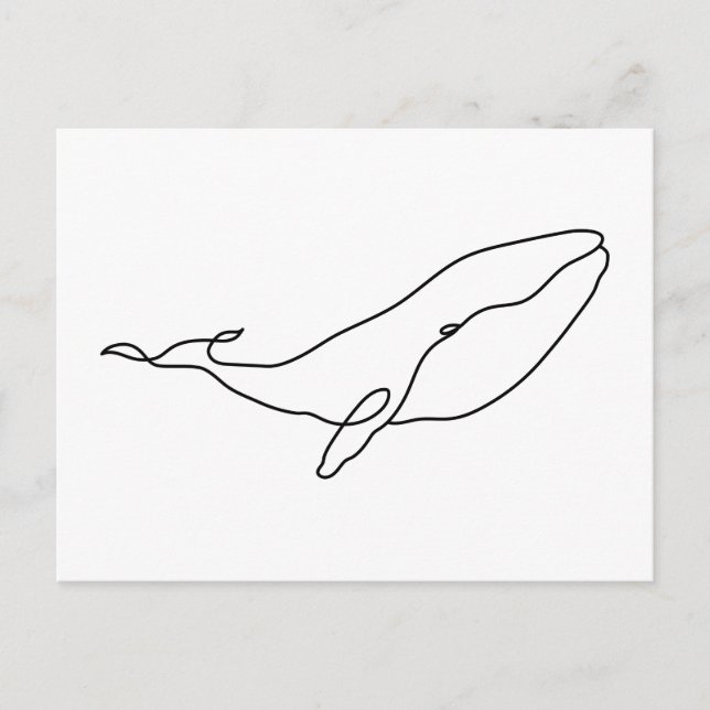 Carte Postale Baleine, illustration d'art en ligne (Devant)