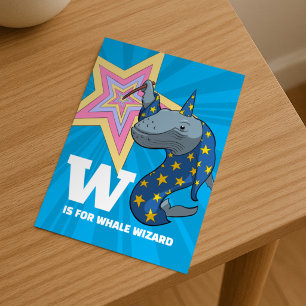 Carte Postale Baleine Magicien Juste Pour le Plaisir Caractère A