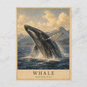 Carte Postale Baleine Nord-Pacifique VINTAGE