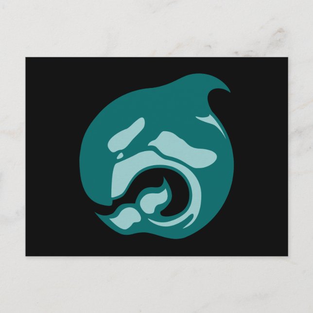 Carte Postale baleine orque (Devant)