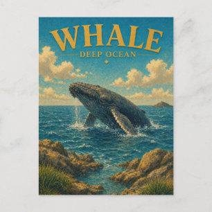 Carte Postale Baleine Profonde Océan Aquarelle GeoSaga