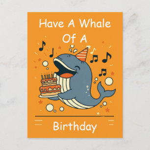 Carte Postale Baleine qui chante pour un anniversaire de rêve