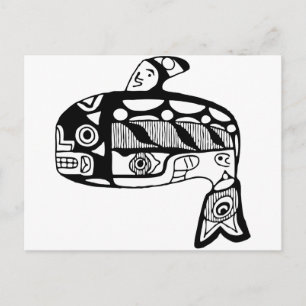 Carte Postale Baleine tlingit amérindienne