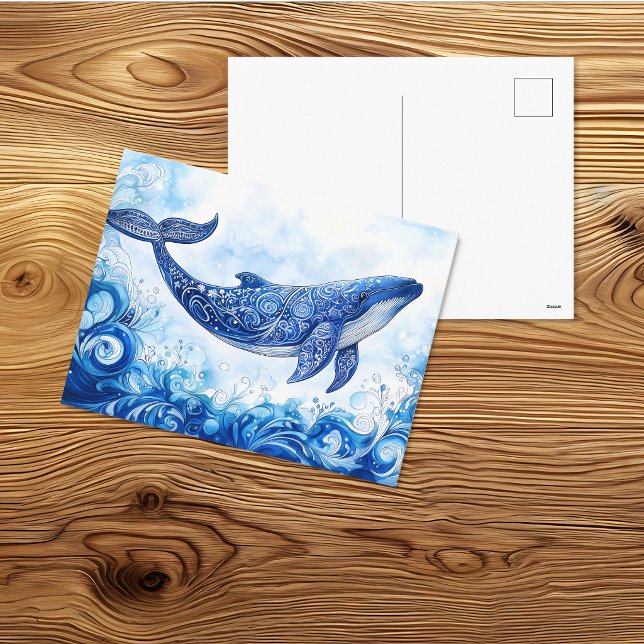 Carte Postale Baleine Tribale Esprit de l'Océan (Créateur téléchargé)
