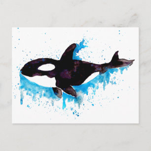 Carte Postale Baleine tueuse aquarelle