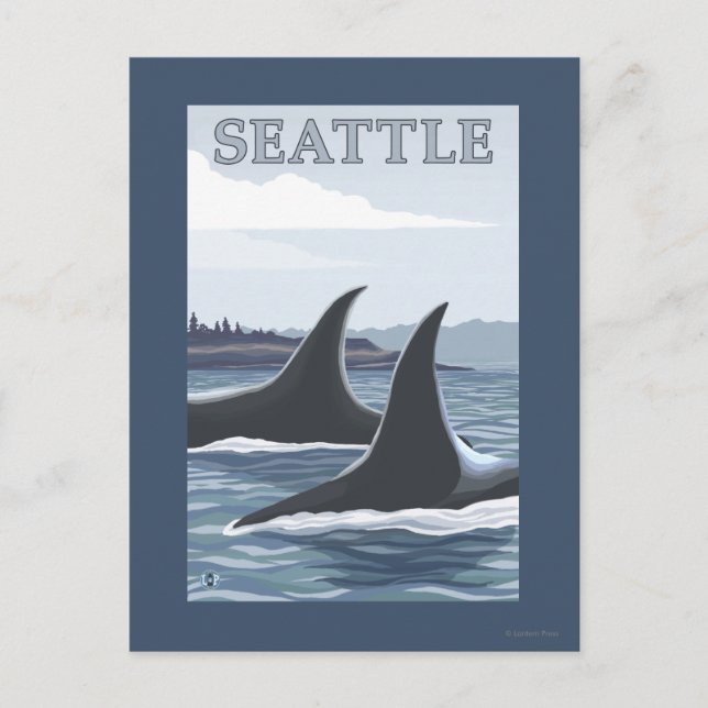 Carte Postale Baleines #1 - Seattle, Washington d'orque (Devant)