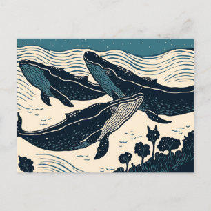 Carte Postale Baleines Mer Océan Nouvelle-Écosse Camping de voya