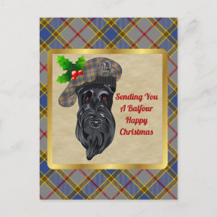 Carte Postale Balfour Clan Badge & Tartan Christmas