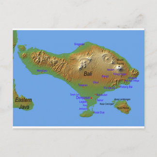 Carte Postale Bali Holliday Map