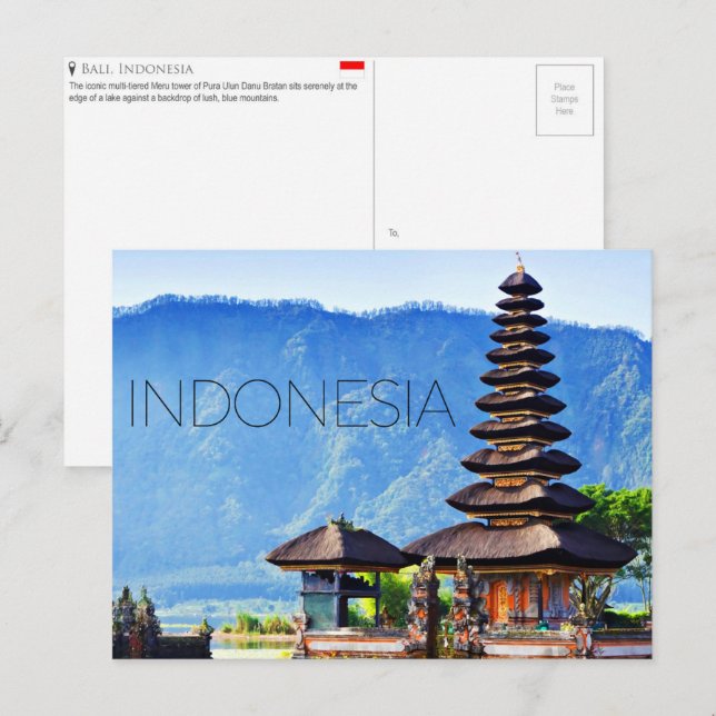 Carte Postale Bali, Indonesia Travel Postcard (Devant / Derrière)