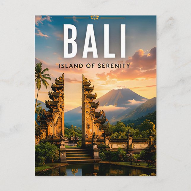 Carte Postale 🌺 Bali Indonésie Temple Tropical (Devant)