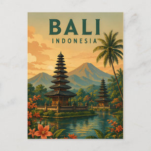 Carte Postale Bali Indonésie Temples Tropicaux Île Voyage 🌴