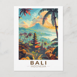 Carte Postale Bali Indonésie Temples Voyage Art Vintage