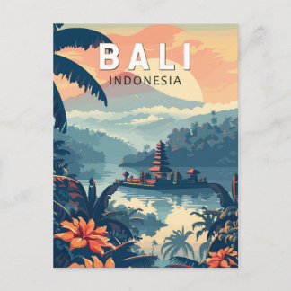 Carte Postale Bali Indonésie Travel Art Vintage