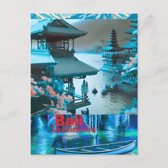 Carte Postale Bali Travel Postcard Art, Bali Skyline, Bali Indon (Devant)