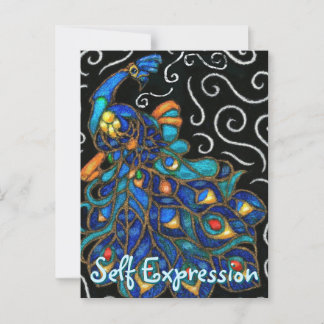 Carte Postale Balle à paon à balais à balais Pastel Bird Personn