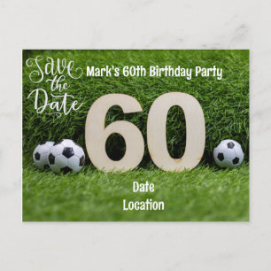 Carte Postale Balle de football 60e anniversaire avec bière sur 