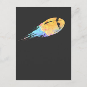 Carte Postale Balle de football américain couleurs splash
