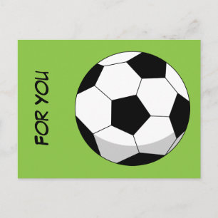 Carte Postale Balle de football dessin animé   Ajoutez votre nom