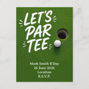 Carte Postale Balle de golf à côté du trou sur l'herbe verte de