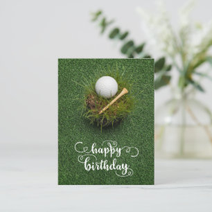 Carte Postale Balle de golf sur le vert Joyeux anniversaire au g