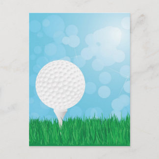 Carte Postale balle de golf sur l'herbe