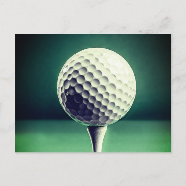 Carte Postale Balle de golf sur tee (Devant)