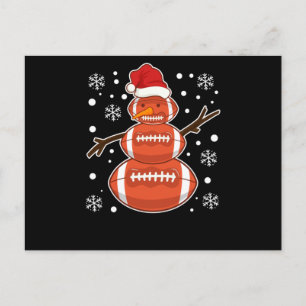 Carte Postale balle de neige fan de footballeur de Noël