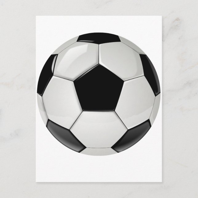 Carte Postale Balle de soccer en noir et blanc personnalisée (Devant)