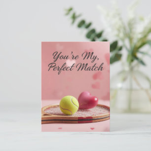 Carte Postale Balle de tennis avec cœur rouge 