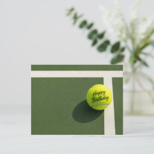 Carte Postale Balle de tennis avec Joyeux Anniversaire sur le co
