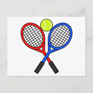 Carte Postale Balle de tennis et raquettes