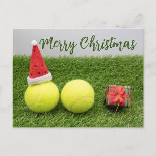 Carte Postale Balle de tennis Joyeux Noël Vacances   