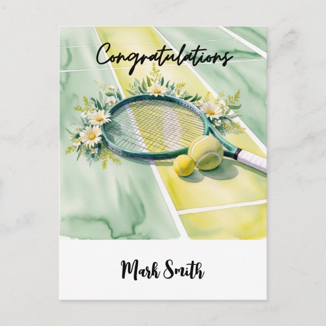 Carte Postale Balle et fleurs de félicitations sur le thème de t (Devant)