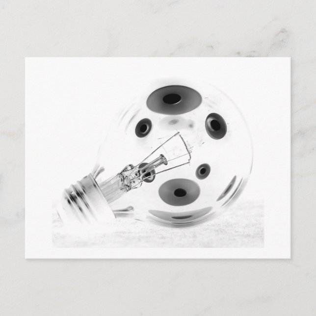 CARTE POSTALE BALLE LUMINEUSE GRAVE B&W NÉGATIF (Devant)