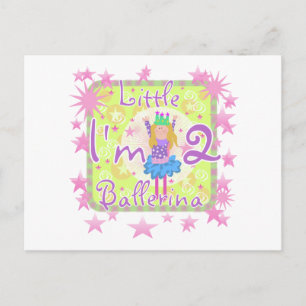 Carte Postale Ballerina 2e Anniversaire Tshirts et cadeaux