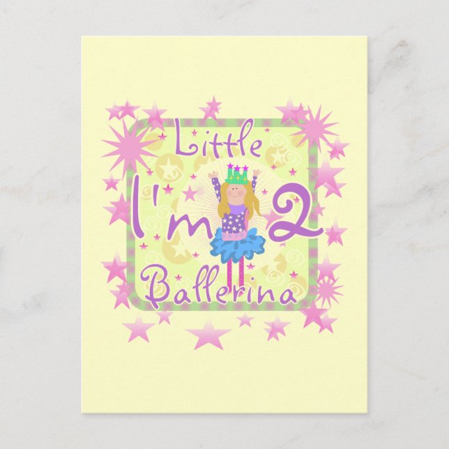 Carte Postale Ballerina 2e Anniversaire Tshirts et cadeaux (Devant)