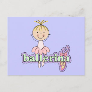 Carte Postale Ballerina - Chemises et cadeaux roses