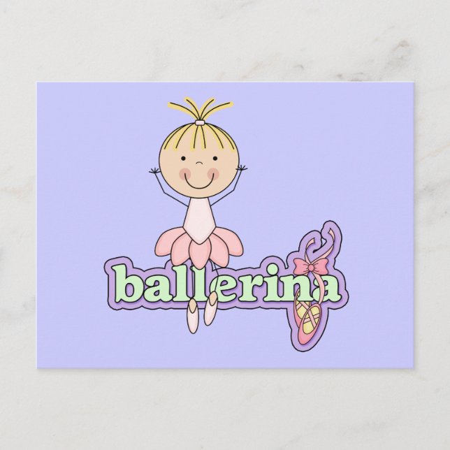Carte Postale Ballerina - Chemises et cadeaux roses (Devant)