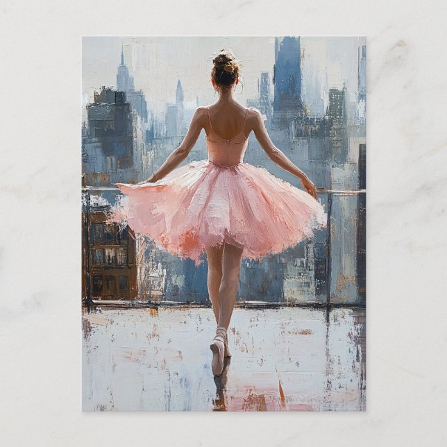 Carte Postale Ballerina dans la ville Impressionniste (Devant)