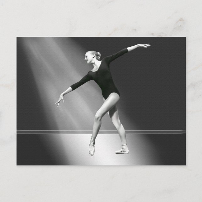 Carte Postale Ballerina en noir et blanc (Devant)
