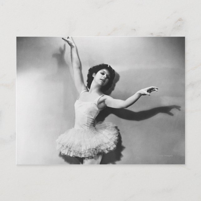 Carte Postale Ballerina en pointe B&W (Devant)