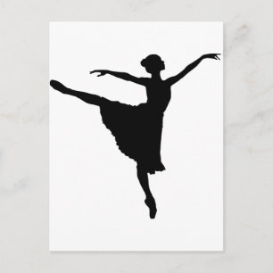 Carte Postale BALLERINA En Pointe (silhouette de ballet Dancer)